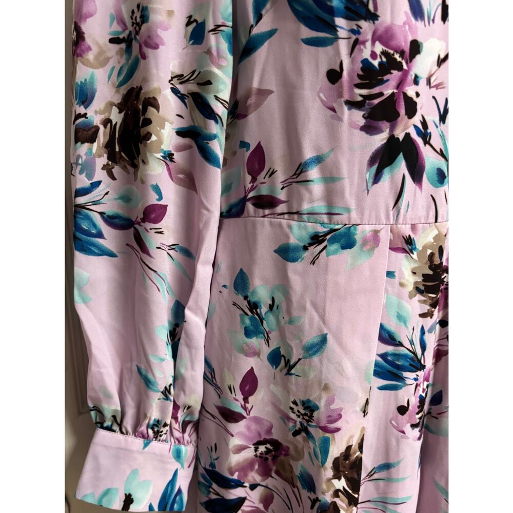 Nannette Lepore Women Dress 8 Fit Flare Midi Long Sleeve Sugar Plum Lined New - Picture 3 of 9
